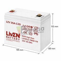 Bater�a 12 Voltios 35 Amperios LVHR12-780W | Liven Battery